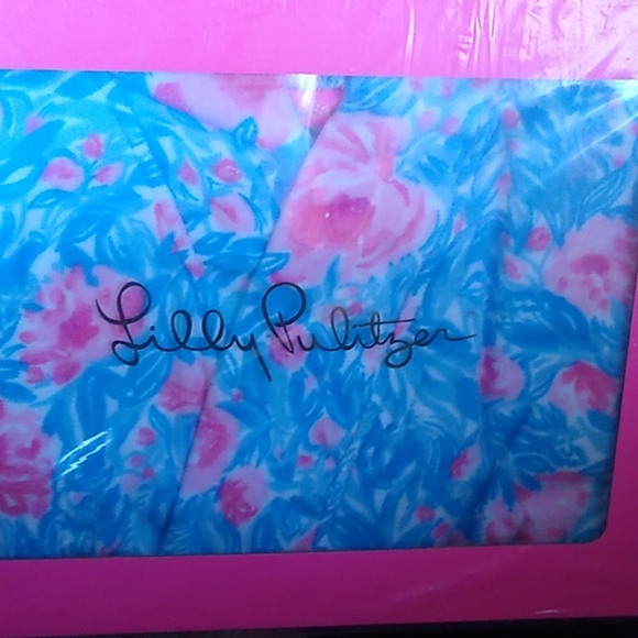 Lilly Pulitzer Belted Tie Terry Robe, Bondi Blue, My Little Peony, (OS N… - Picture 2 of 5